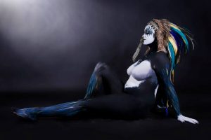 Body Painting - Magpie. Photographer Tara Hills, Model Alana King, Makeup by Myself and Chloe Smith